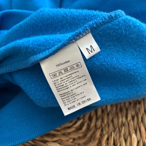 GANNI puffed sleeve double love sweatshirt blue and white embroidered - Picture 6 of 7